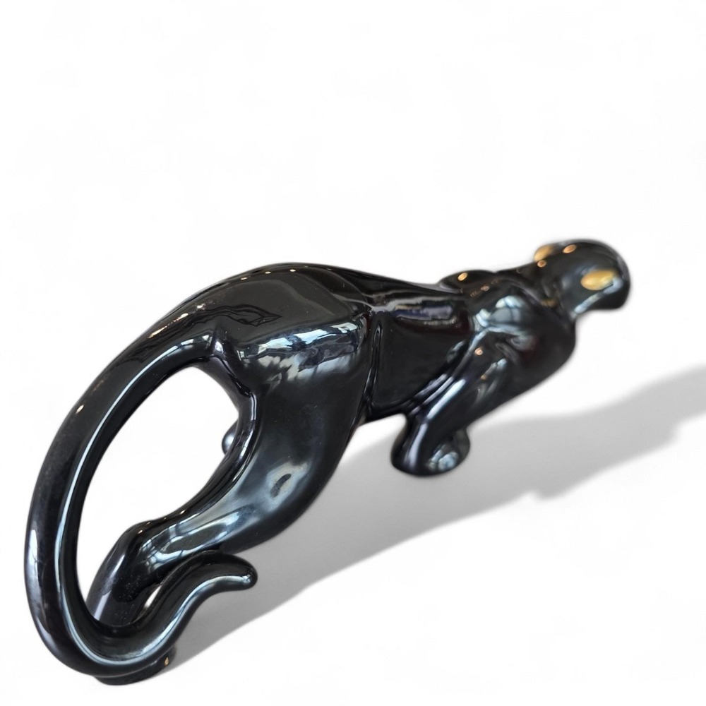 Lenox Cat MCM 1994 Fine Porcelain 24k Gold Details Panther Midnight Prowl 9" - Picture 10 of 13